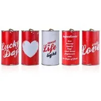 partydeco Hängedekoration Autodosen Hochzeit / Rot Love Texte 5Stk.