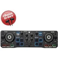HERCULES DJ Controller Hercules DJ Control Starlight + Bonus In-Ear Kopfhörer, (Mit Serato DJ-Lite Software), Mit Serato DJ-Lite Software