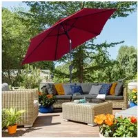 Outsunny Sonnenschirm Marktschirm mit Handkurbel, aus Alu 180/ Polyester, LxB: 260x260 cm, Marktschirm, Sonnenschirm, ohne Schirmständer