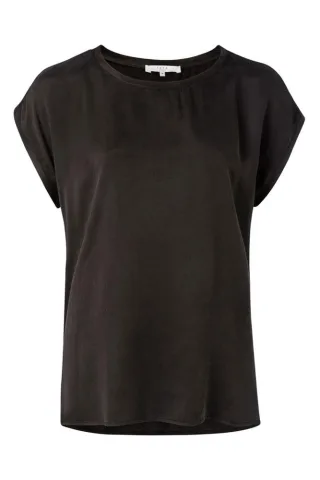 Yaya - Ärmelloses Top aus Mischgewebe schwarz - Gr. - 32