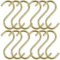 SO-TECH® S-Haken für Rundstäbe bis Ø 30 mm für Garderoben, Küchenreling uvm., (Spar-Set, 12-St), Antik Gold galvanisiert
