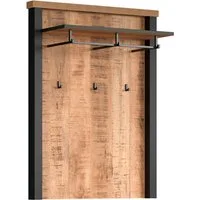 Home affaire Garderobenpaneel Elda (1 St), Wandpaneel mit Ablage, 1 Kleiderstange, 3 Haken – (B/T/H) 73/27/95 cm