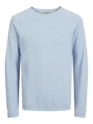 JACK&JONES - JAUHILL KNIT CREW NECK NOOS Cashmere Blue - Gr. - XL
