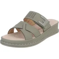 Ital-Design Damen Pantolette mit Keilsohle und Zierelement Plateausandaletten (91849387) Keilabsatz/Wedge Keilsandaletten in Grün