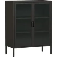 en.casa Sideboard, Fauske 80x40x101,5cm Schwarz