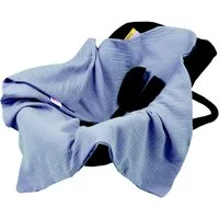 BabyLux Babyschale Einschlagdecke Babyschale Autositz Babydecke 80x80 cm aus Musselin, Jeans_80x80