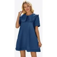 Imily Bela Minikleid Damen Fließende Babydoll Jeanskleider (Packung, 1-tlg., 1per-Pack) einfarbig