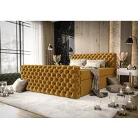 B&B Home Boxspringbett Boxbett Figo IV 180 cm 200 cm (inkl zwei Bettkästen, Multipocket-Matratze und Topper, Chesterfield)