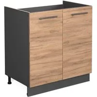 Vicco Unterschrank Fame-Line, Goldkraft Eiche/Anthrazit, 80 cm ohne Arbeitsplatte (1-St)
