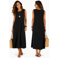 SUBLEVEL Sommerkleid Ärmelloses Maxikleid Luftig Elegant Vielseitig 120cm lang Sommerkleid