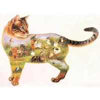 Luna24 simply great ideas... Konturenpuzzle Konturenpuzzle Katze - ca. 80x60 cm. Fotopuzzle, Puzzle 750 Teile, Puzzleteile