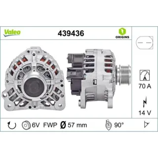 Valeo Generator  70A Audi Seat Skoda VW 439436