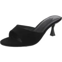 Ital-Design Damen Mules mit Blockabsatz und offener Spitze Pantolette (91742568) Pfennig-/Stilettoabsatz Sandalen & Sandaletten in Schwarz