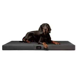 Tierlando ALICE EASY CLEAN Orthopädische Hundematratze aus Kunstleder schwarz/ graphit 1,5 m, 9 cm, 1 m