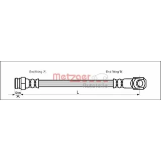 Metzger Bremsschlauch vorne Mercedes 100 Bus Kasten