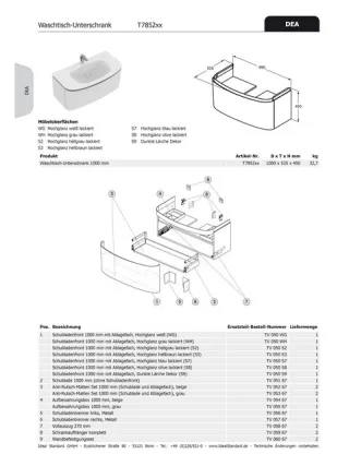 Ideal Standard Metalltrenner DEA, rechts, TV05767 TV05767