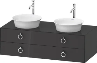 Duravit White Tulip Konsolenwaschtischunterbau wandhängend Graphit Hochglanz 1300x550x408 mm - WT499 WT4993BH1H10010
