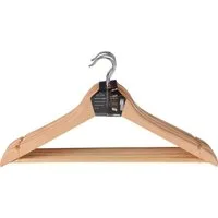 Koopman Kleiderbügel Holzbügel 6 er Set, (Set, 6-tlg), Hosenstange, Garderobenbügel, Holzbügel, Holz