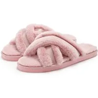 Vivance Dreams by Lascana Hausschuh, Pantoffel, Mule, offener Schuh, Pantolette mit Kreuzbandage VEGAN