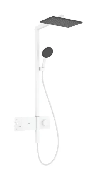 Hansgrohe Showerpipe Raindance Alive Q 210/340 2jet EcoSmart Thermostat mattweiss, 24591700 24591700