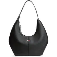 Tommy Jeans Hobo TJW SLOUCHY CITY HOBO, Damen Handtasche, Schultertasche mit Logoflaggen-Accessoires