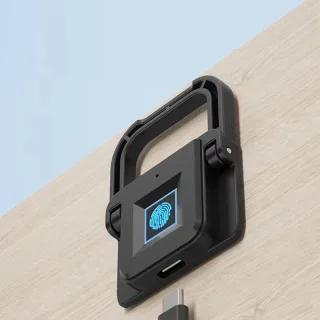 F007 Smart Fingerprint Drawer Lock Cabinet Lock Fingerprint Recognition 20 Prints Type C Emergency Power Anti Pry Zinc A