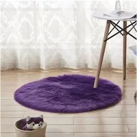 Rosnek Teppich Rund, 6cm langes Fell, zottelig, für Schlafzimmer Wohnzimmer Deko