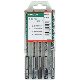 Metabo SDS-plus Pro 4-Bohrersatz - 5 teiliges Set - 630581000