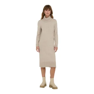 Only - Strickkleid für Damen, Wasserfallausschnitt (Bimsstein)