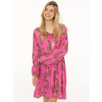 Zwillingsherz Sommerkleid "Loevely Leopard" Leopardenmotiv, mit Tassel, lange Ärmel, figurumspielend