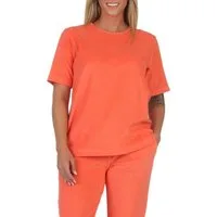 Normann Relaxanzug Damen kurzarm Frottee Schlafanzug Oberteil Pyjama Top Mix & Match
