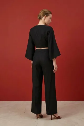 Baumwoll-Co-Ord-Set mit Bindungdetails