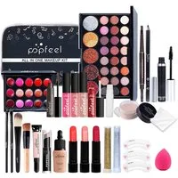 KINSI Make-up Set 27-teiliges Einsteiger Schminkset,Make-up Set für Damen - Schminkset, Komplettes Starter-Set, wasserdicht, tragbar
