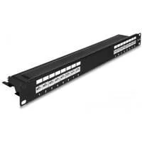19" Patchpanel 16 Port Cat.6A schwarz, 1 HE
