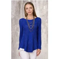 Passioni Strickpullover Boatneck mit Glitzergarn
