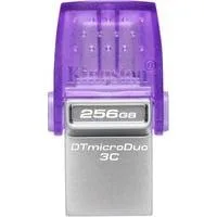 DataTraveler microDuo 3C 256 GB, USB-Stick violett/transparent, USB-A 3.2 Gen 1, USB-C 3.2 Gen 1