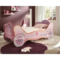 Begabino Autobett Kinderbett Prinzessin Kutsche Lila Glanz 90x200 cm