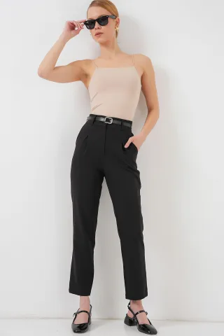 Regular Fit gerade geschnittene Hose mit Reißverschlussverschluss