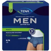 TENA Inkontinenz-Pants TENA MEN - Active Fit - Pants Plus - Blau, S/M Gr., 12-St.