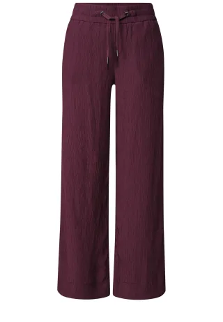 Street One - Mid Waist Wide Leg Hose im Loose Fit rustic rouge - Gr. - 30