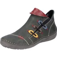 Rieker Stiefelette Schlupfboots, Slipper mit bunten Applikationen seitlich