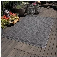Carpettex Outdoorteppich Rauten Design, Läufer, Höhe: 8 mm, In& Outdoor Teppich Grau Rauten Design für Küchen Balkon Terrasse