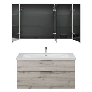 Burgbad SET Eqio Eiche Dekor Silber/Alpinweiss, SFAN123LF6015C0001 SFAN123LF6015C0001