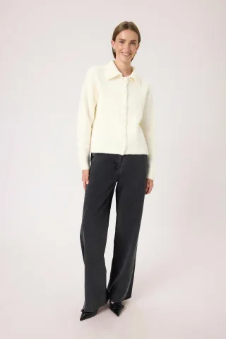 Strickjacke SLSelene Strickjacke Gerade Passform white