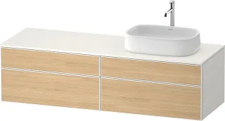 Duravit Zencha Konsolenwaschtischunterbau wandhängend Natur Eiche & Weiß Matt & Supermatt 1600x550x4 ZE4824R30840000