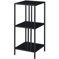 en.casa Standregal, »Kumlinge« mit drei Ablagen Stahl 80x35x35cm Schwarz