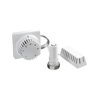 Oventrop Uni FH Thermostat 1012395 7-28 GradC, Nullstellung, weiß, mit Fernfühler, Kapillarrohr 2 m