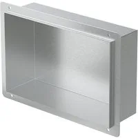 LuxeBath Duschwand Wandnische aus Edelstahl Flexibler Einbau für Badezimmer Randlos, Duschnische Silber 20x30x10cm Einzelregal Randlos Befliesbare Nische