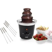 PRINCESS Schokoladenbrunnen, Schoko-Fondue groß Party-Brunnen mit Fließ & Schmelz-Funktion 6 Spieße