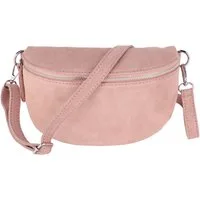 MIRROSI Bauchtasche Damen, Veloursleder, Made in Italy,Umhängetasche, Brusttasche (Schultertasche für jeden Anlass, 28x18x9 cm), Crossbody Bag, Schwarz, gemusterten& verstellbaren Schulterriemen